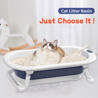Cat Litter Box foldable Detachable Large Litter Box Pet Water basin& bathtub Portable pet nest
