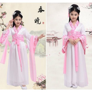 Available in Stock kids chinese Hanfu for girls Ancient Costume Girls' Han Chinese Costume Summer 9-Year-Old Fairy Princess Dress Performance Wear Little Girl Ancient Clothes #7