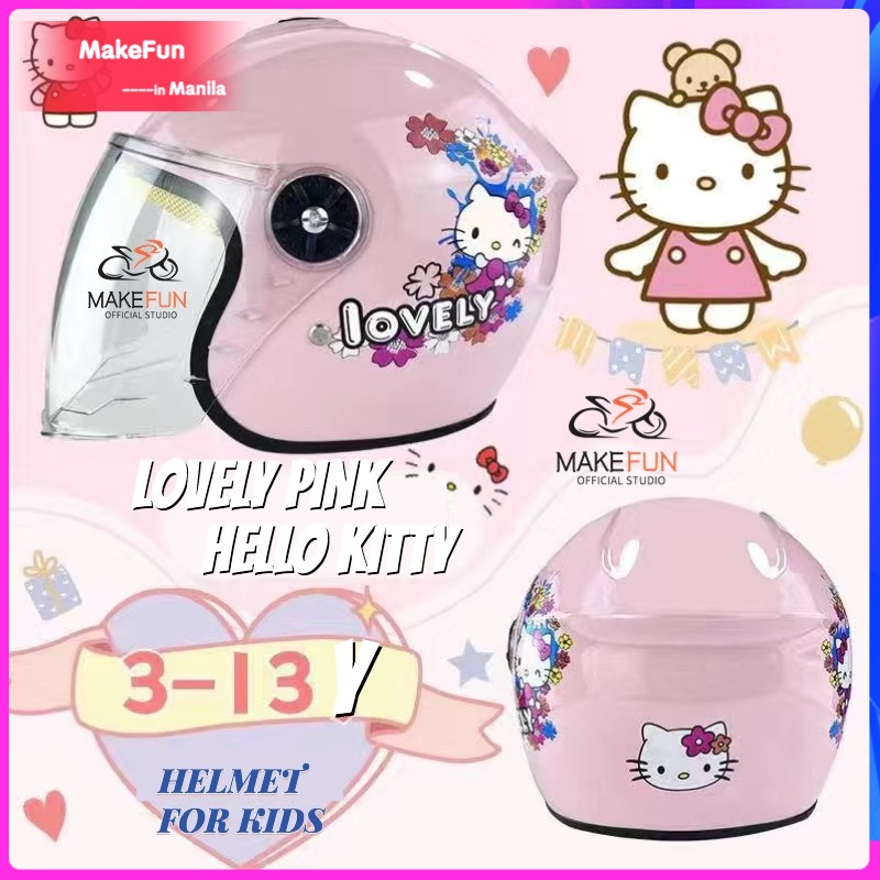 NEW STYLE light pink Hellokitty Cartoon helmet for kids girls color