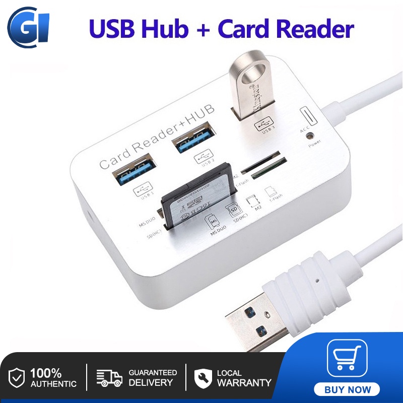 Card Reader USB Hub Combo High Speed USB 3.0 Port Extension All In One