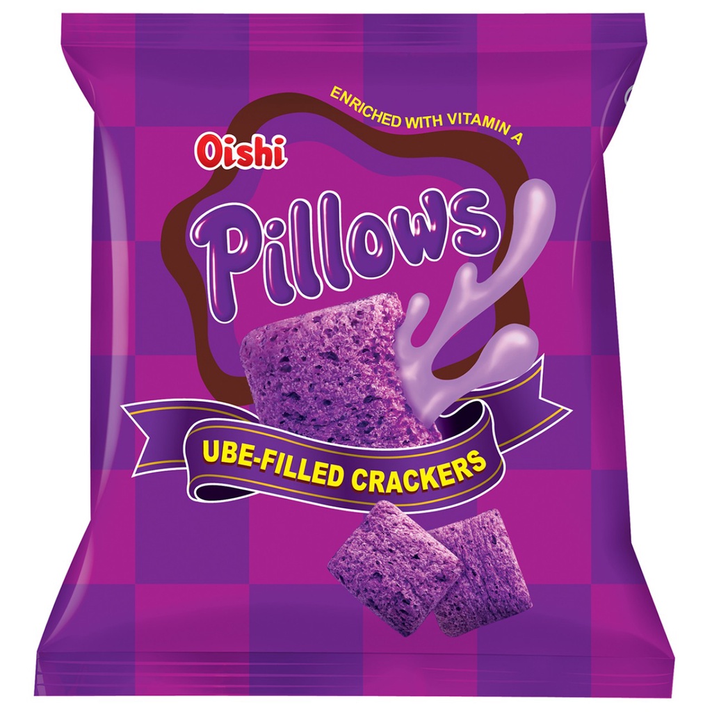 Oishi Pillows Filled Crackers Ube 38g Shopee Philippines