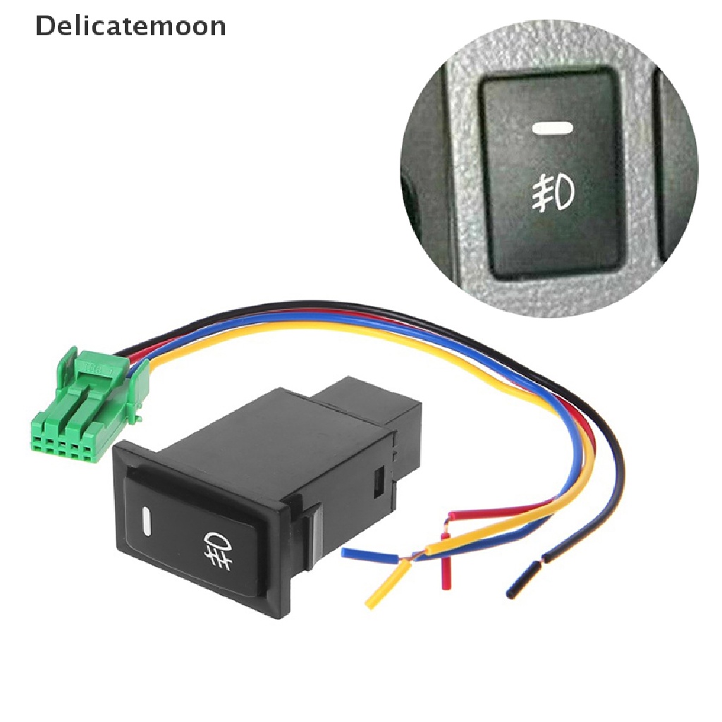 Delicatemoon Car Fog Light Switch Button Rear Fog light Push Switch 4 Wire Button For Camry