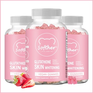 Softher Glutathione Gummies Anti-Aging Whitening Skin Collagen Vitamins Boost Energy and Immunity