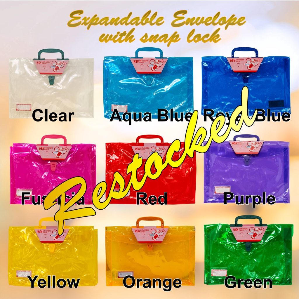 Expandable LONG Plastic Envelope pushlock handle [50 PCS PER CASE] 11 x