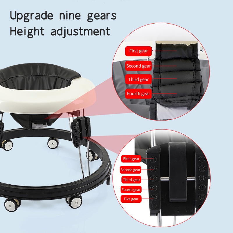Baby Walker Adjustable Anti-roll Baby Learning Walking Anti-o-leg Walker for Baby Boy and Girl