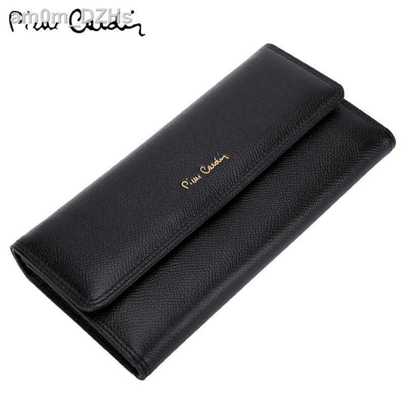 (Selling)Pierre Cardin wallet pambabae leather long fashion pambabaeng handbag cowhide pambabaeng tr