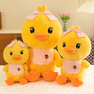 New Cute Little Yellow Duck Plush Toy Doll Scarf Fruit Children Soothing Gift Wholesale DIIQ