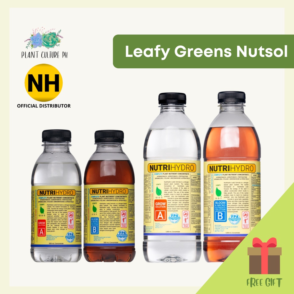 NutriHydro Nutrient Solution Concentrate For Hydroponics Leafy Greens ...