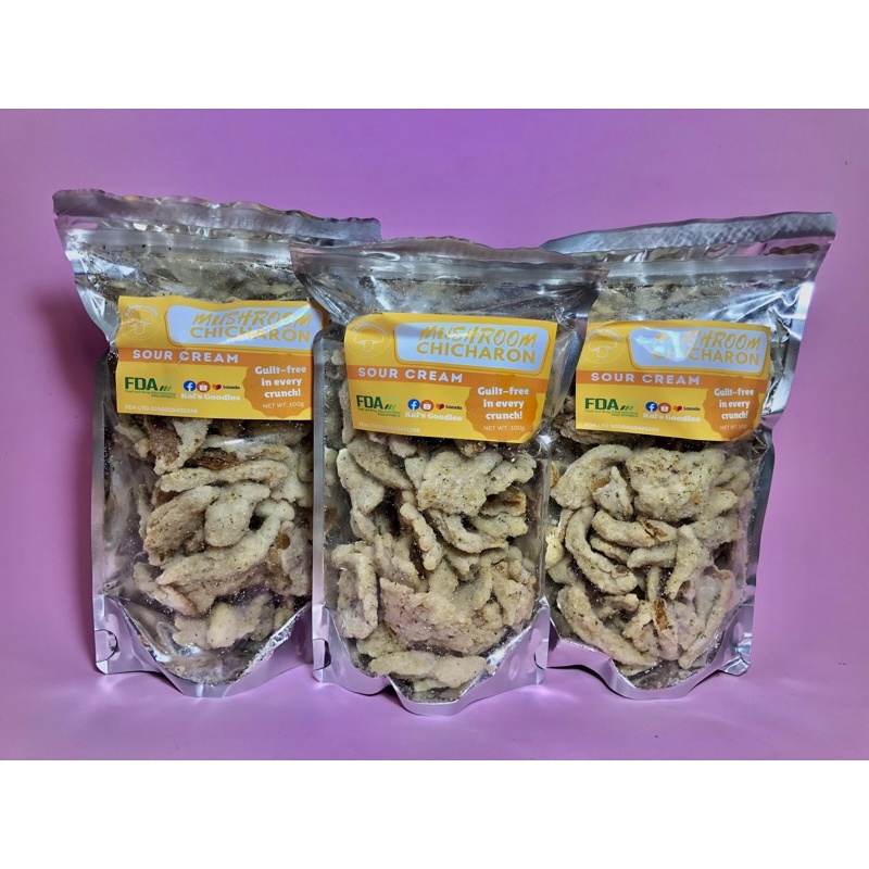 SOUR CREAM Kaishrooms Mushroom Chicharon Mushroom Chips 100g Crispy