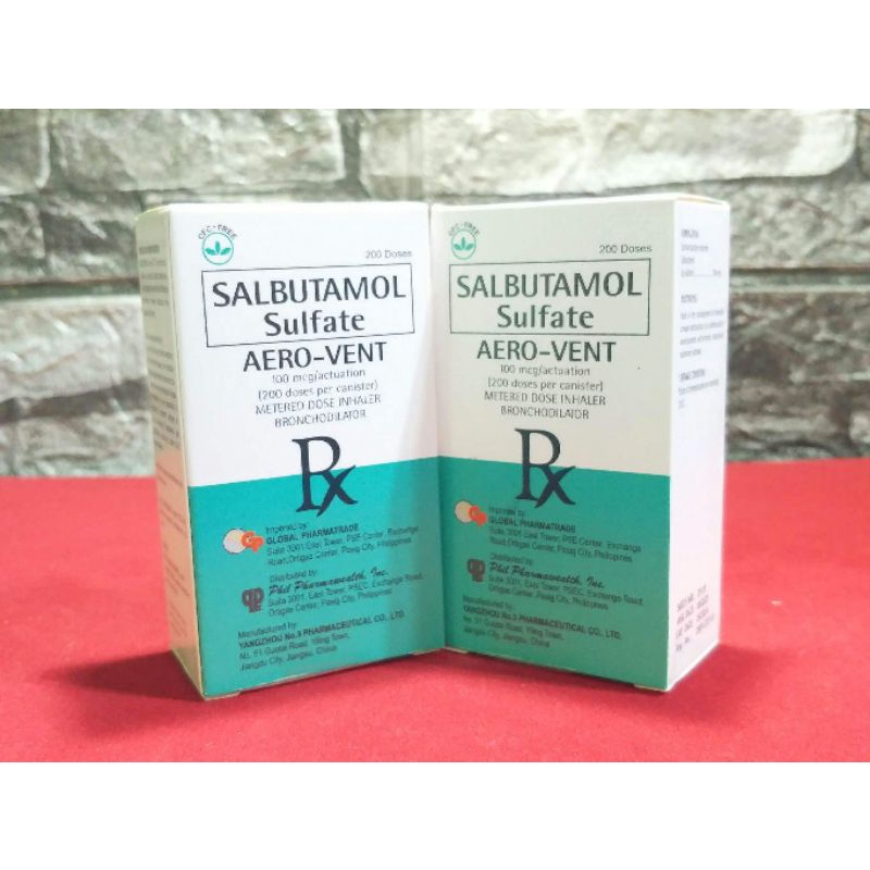 Aerovent Metered dose Inhaler 100mcg 200 doses per canister Shopee