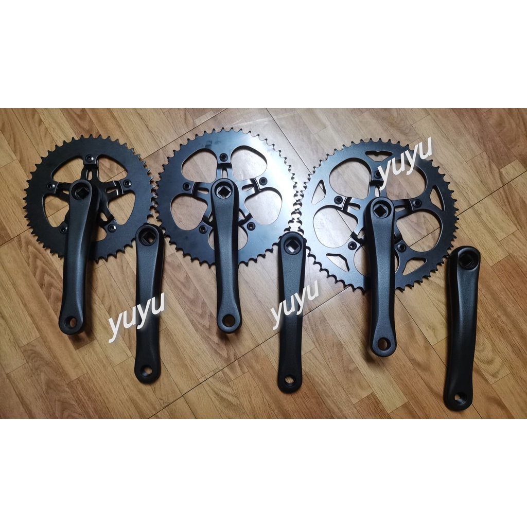 Aluminum Bicycle Single Speed Crankset For Fixie 44T 48T 52T Square