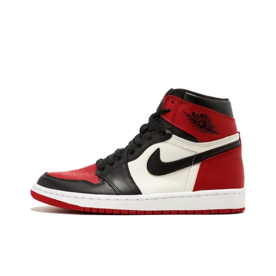 UA Highcut Sneakers Air Jordan 1 High Retro Bred Toe Rubber Shoes ...