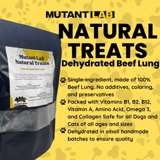 PREMIUM dehydrated Beef Lung (Mutant Lab Pet Treat High Quality) 100% safe for dogs and cats