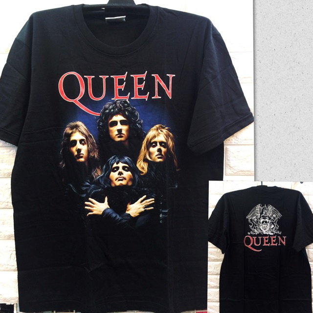 Rock Band Queen Black Shirts COD T-shirts 100% cotton  for men D237