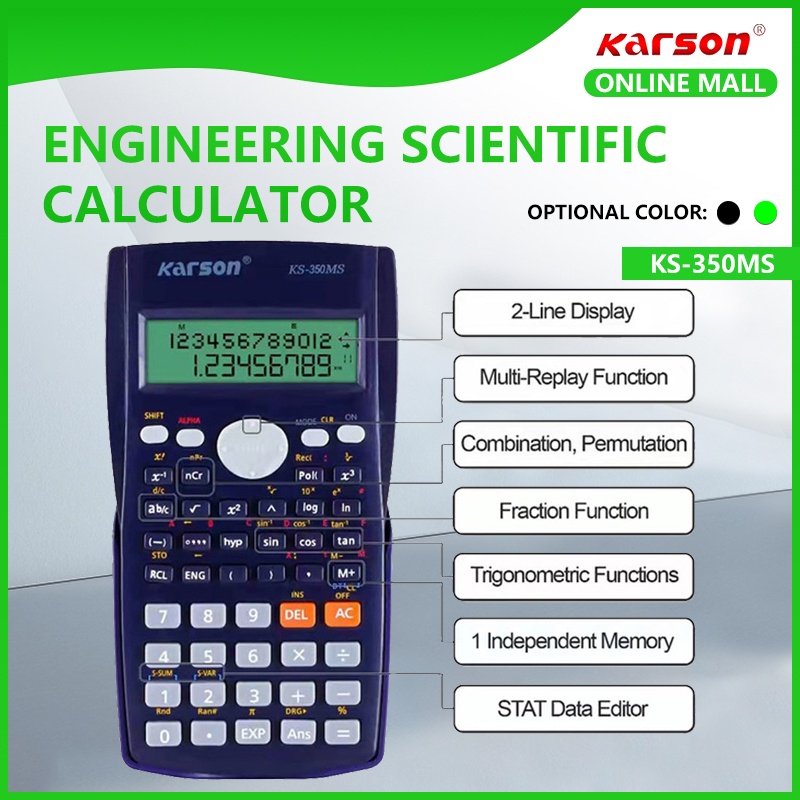 KARSON School Engineering Scientific Calculator Students Stationary   Sg 11134201 22110 Fu0mtrdt11jv6f