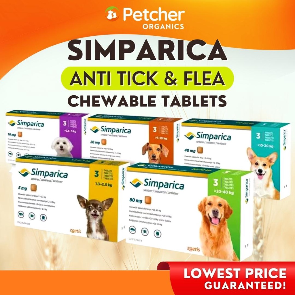 Simparica Anti Tick & Flea Chewable Tablet for Dogs Protection from
