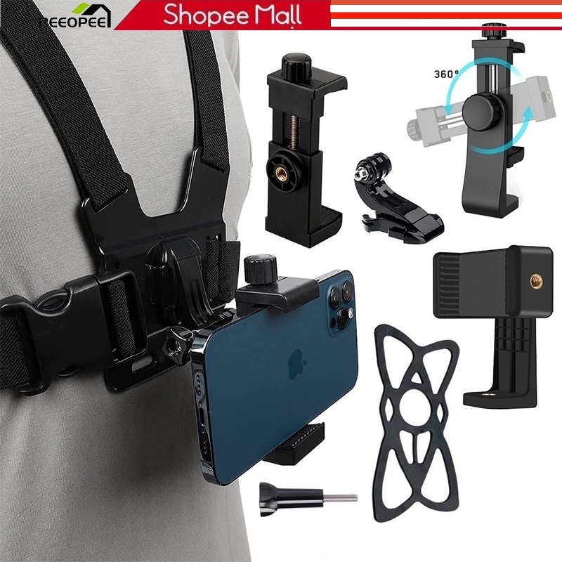 Reeopee Chest Mount For Cell Phone Gopro Action Camera Body Phone ...