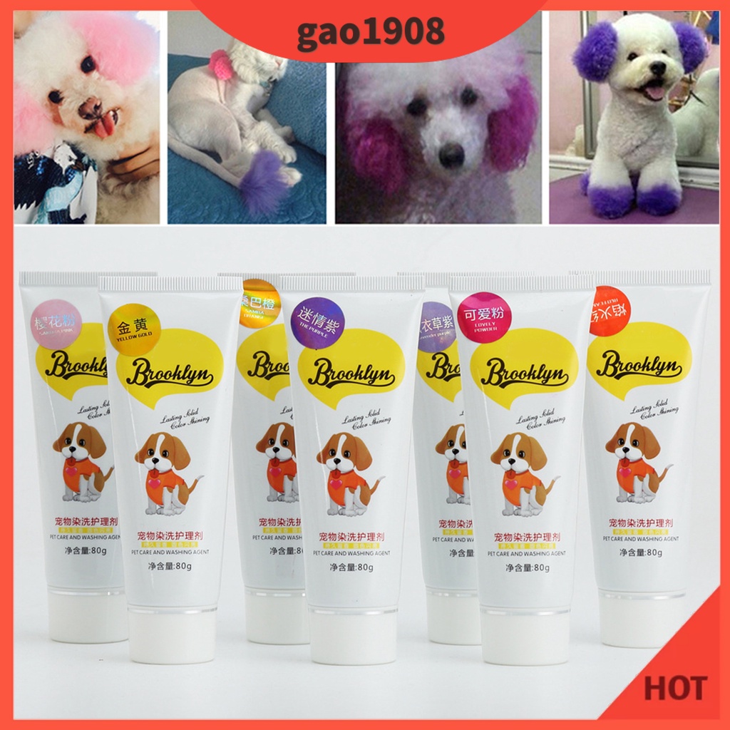 [TERLARIS]80g Semi Permanent Pet Dye Cream High Pigmented Colorful Dog Hair Bright Coloring Dyestuff Pigment Supplies for Home #2