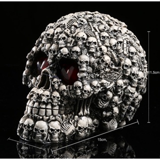 Resin skull Display LED Skull Crafts Personalized Office Decoration Halloween Decoration Teaching #6