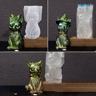 (BBO) Devil Cat Mould Heat Resistance Easy Demoulding 3D Design DIY Silica Gel Demon Pirate Cat Key Pendant Mould for Home #4