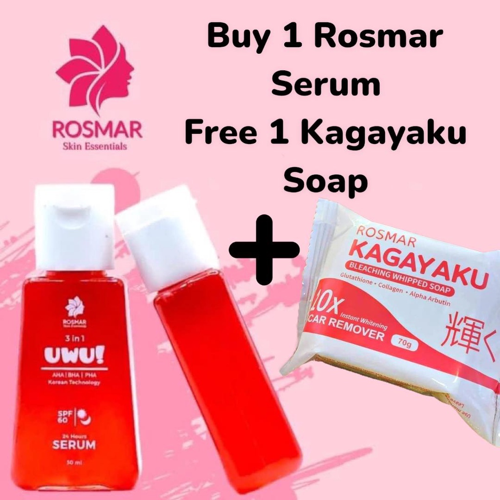 Buy 1 Rosmar Serum Free 1 Kagayaku Soap Rosmar UWU 3in1 Face & Body