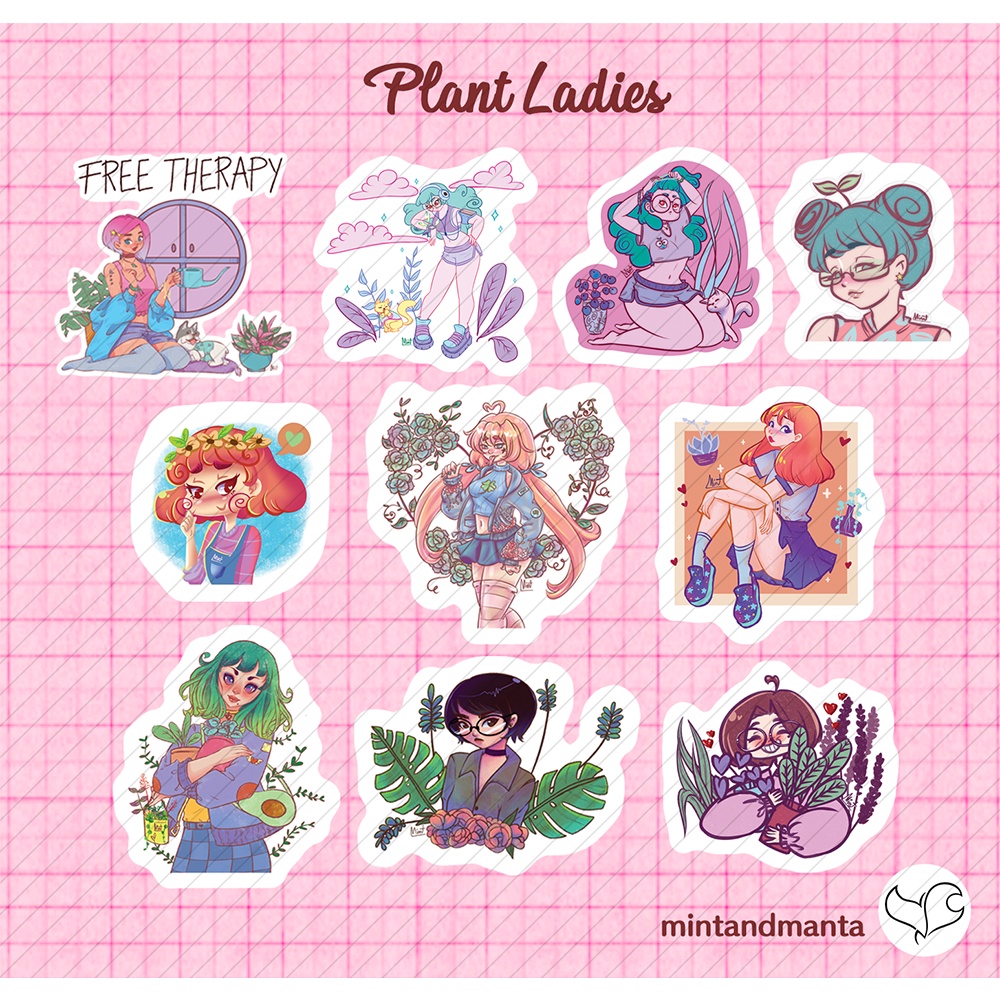 Plantita Sticker Succulent Girl Sticker Aesthetic Stickers Laptop
