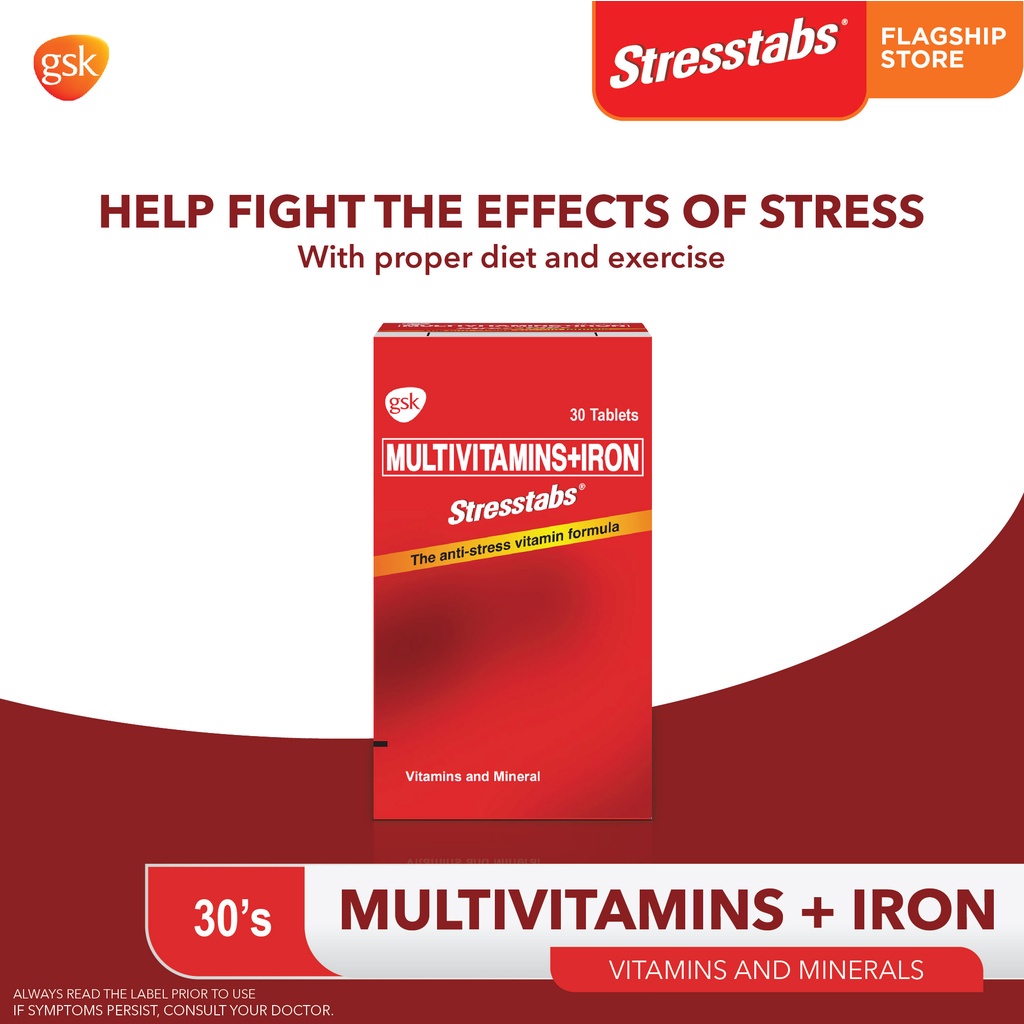 Stresstabs Multivitamins + Iron 30 tablets for fatigue, mental focus
