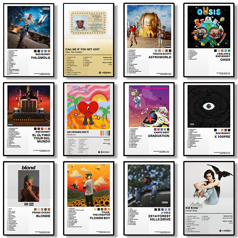 Hot Song Star Music Album Cover Poster Rappers Hip Hop Rock Band Canvas Print Decoration