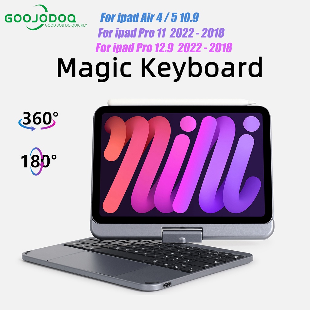 GOOJODOQ for iPad Case with Magic Keyboard Bluetooth Wireless Magnetic ...