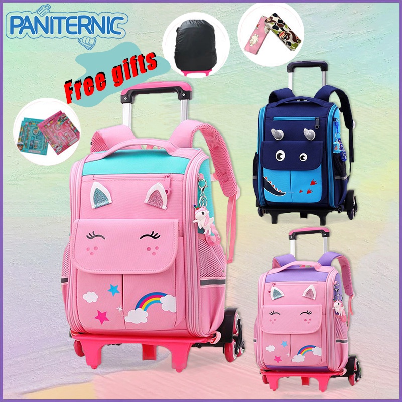 Unicorn Kids Trolley bag School bag Cartoon backpack for kids girl Large capacity Waterproof
