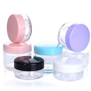 10g/5g Portable Plastic Cosmetic Empty Jars Small Colorful Covers Clear containers mini bottle