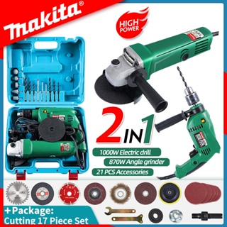 Makita original sander 2in1 Electric angle grinder and Drill Set powers impact drill and grinder saw