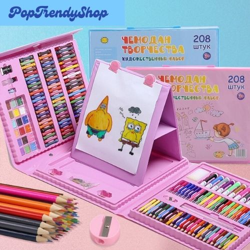 208 Pcs Kids Super Mega Art Coloring Set, Crayons Oil Pastels Color
