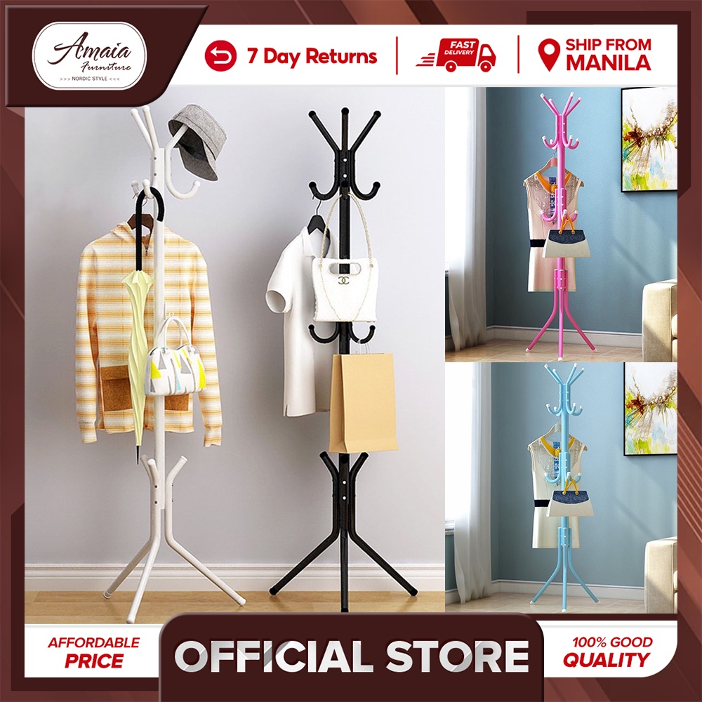 Amaia Best Seller Iron Coat Rack Shelf Handbag Hat Hanger Scarf Holder