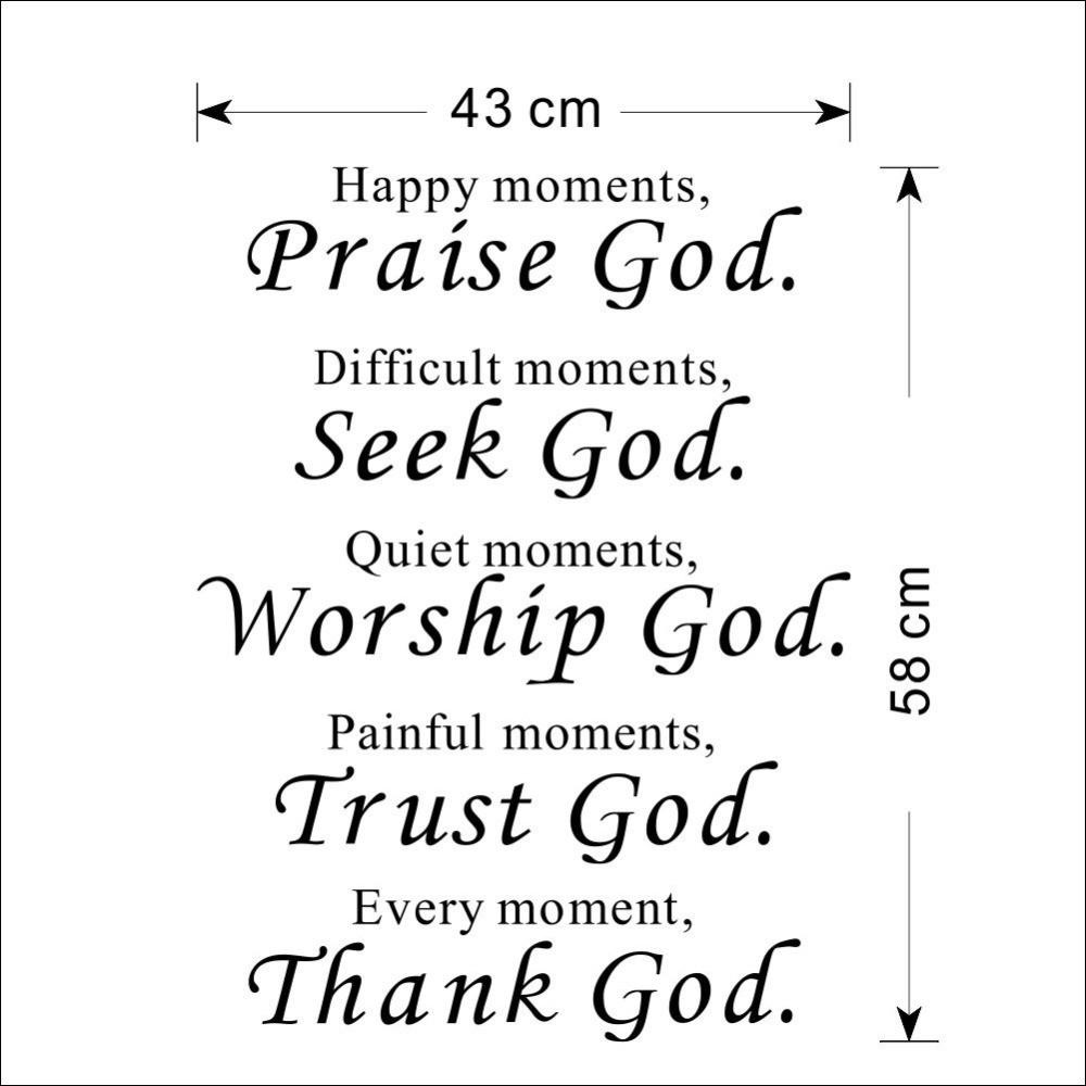 Bible Wall stickers home decor Praise Seek Worship Trust Thank God Quotes Christian Bless Proverbs P