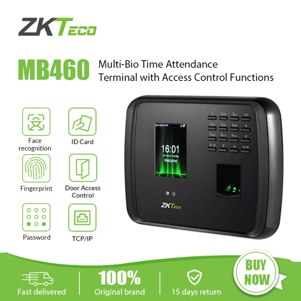 ZKTeco MB460/ID/ADMS Biometrics Door Access Control Face Fingerprint