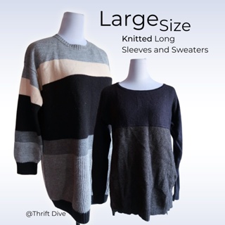 Knitted Tops Sweaters Pullovers - Large Size preloved long sleeves