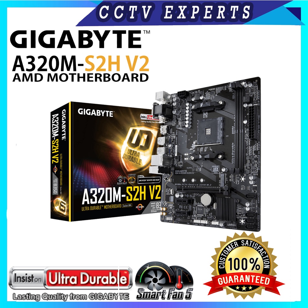 GIGABYTE A320MS2H V2 AMD Socket AMD B350 Chipset AM4 Ultra Durable AMD