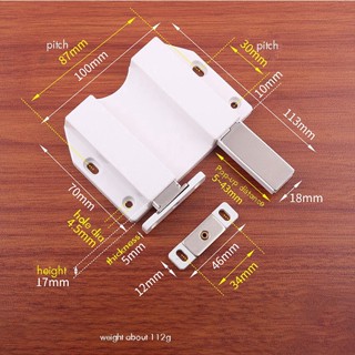 □Double Magnetic Touch Press Catch Latch Push to Open Cabinet & Door Latch/Catch Closures for Furn #4