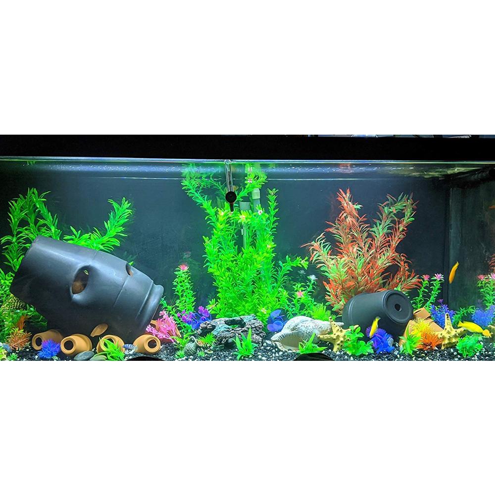 Aquarium Plants Fish Tank Plants Artificial Water Aquatic Tall Plant Red Green Big for Fish Frog Tan #6
