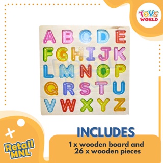 THE NEW┇∏Retailmnl Wooden Embossed Chunky Alphabets Letter Numbers Fruits Animals Kids Toy #5