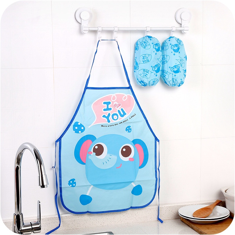 【Hot sale】Cute Kids Chef Apron Sets Child Cooking Painting Waterproof Children Gowns Bibs Eating Clo