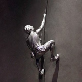 3D Wall Decor Art Hanging Resin Climbing Man Mount Pendant Industrial Style Iron Wire Decoration Scu #5
