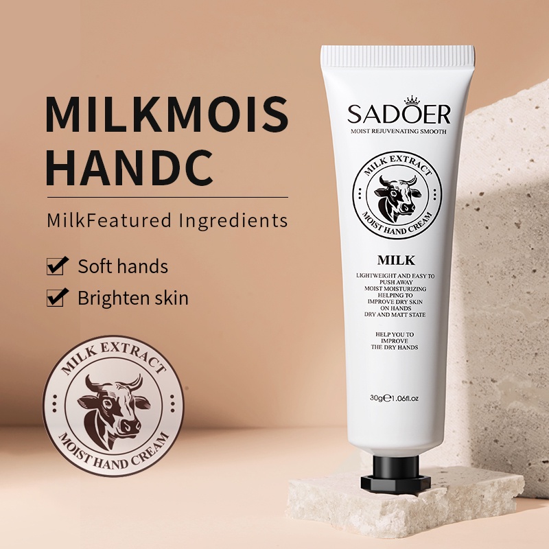 SADOER Milk Moisturizing Moist Hand Cream Plant Extracts Lotion Hand