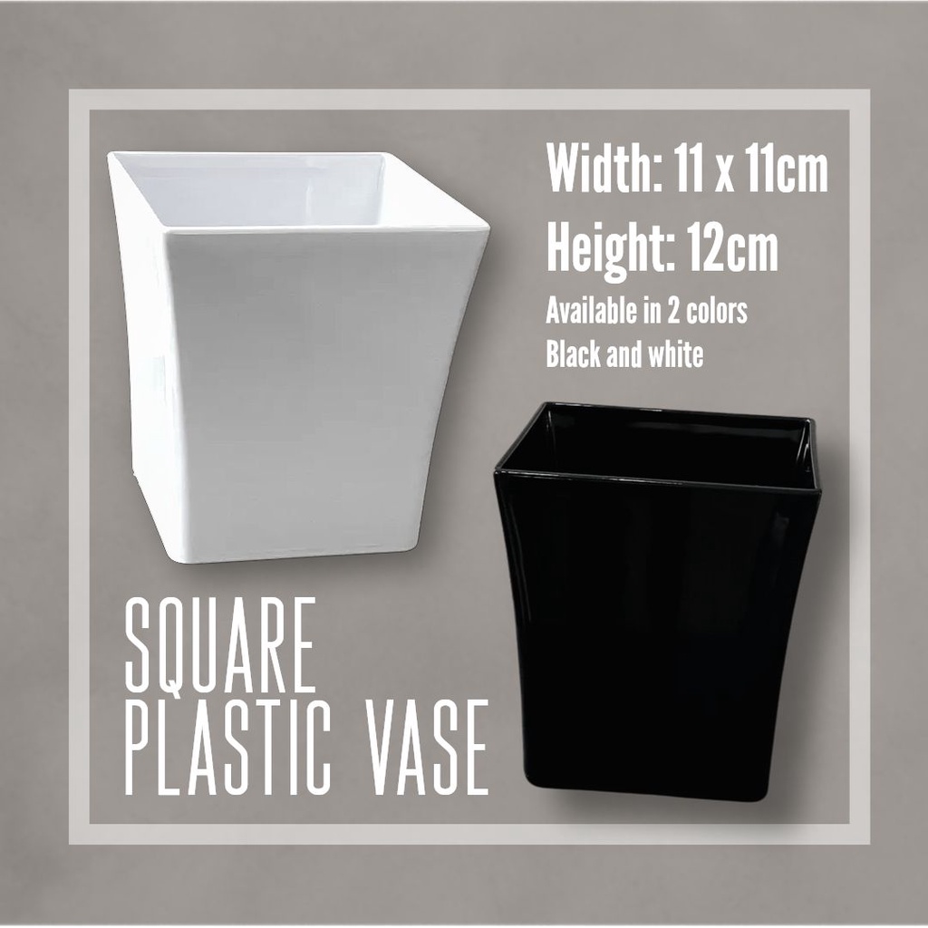 Square Plastic Vase for Flower Arranging, Ikebana Vase Pot Shopee