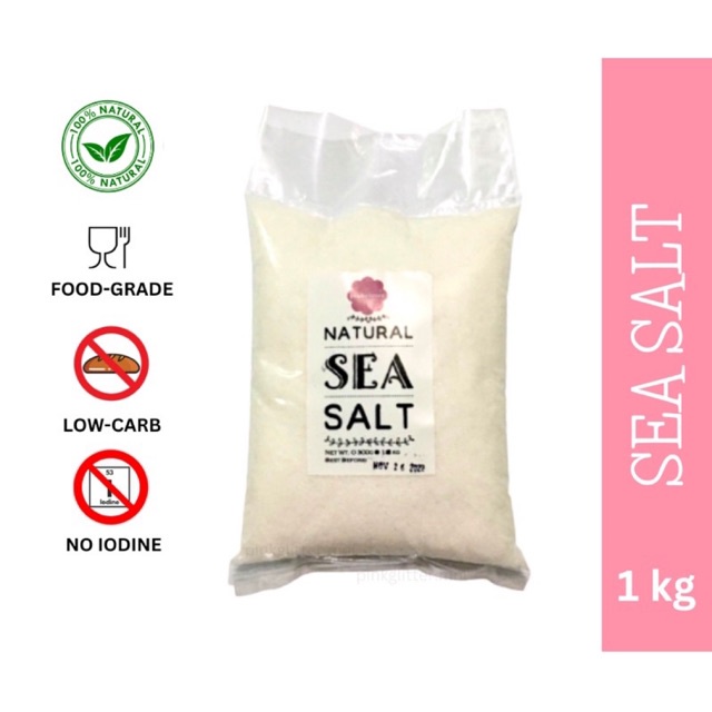 Natural Sea Salt (FoodGrade, NonIodized, Mixed Coarse/Fine) Shopee