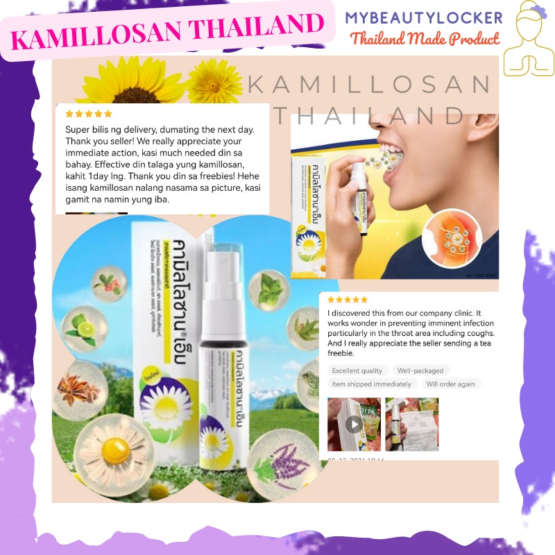 Kamillosan Throat Spray chamomile antibacterial effect or Propolis