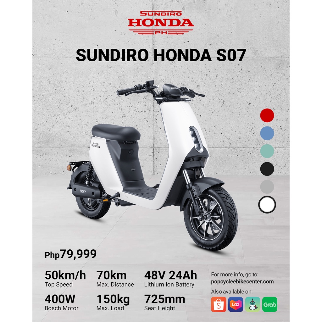 Sundiro Honda S07 Electric Scooter Shopee Philippines