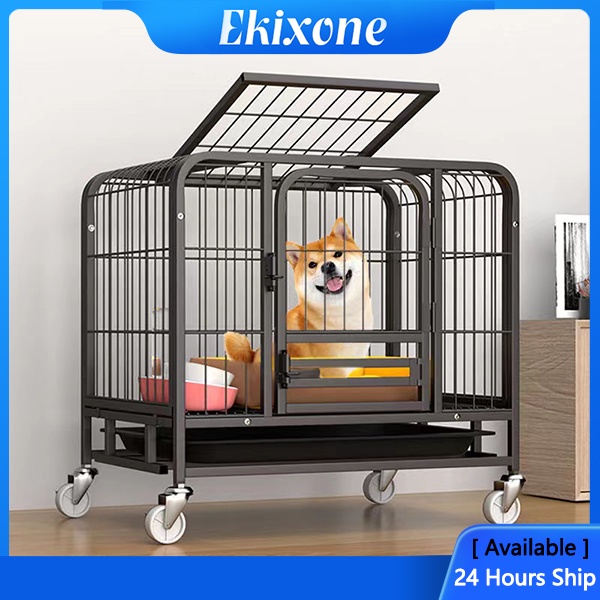 Dog Cage Large Square Tube Dog Cage With Toilet Separation Pet Cage