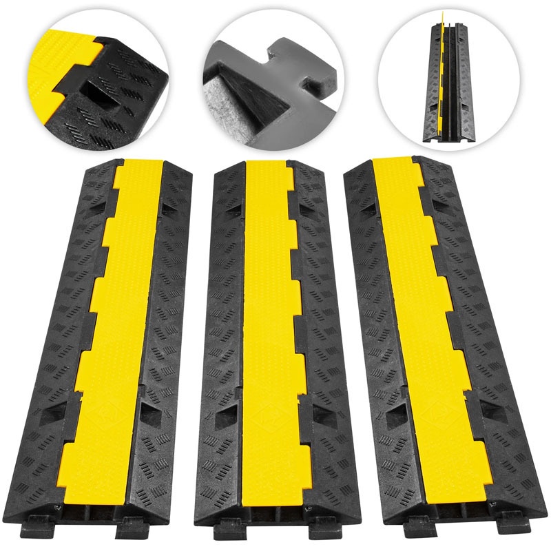 Rubber Yellow Black Channel Floor Cable Hump Lead Cover Protector Ramp ...